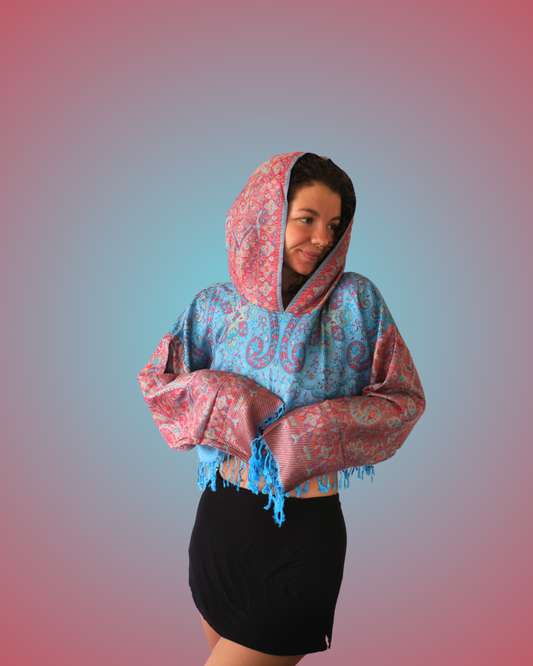 Bass Drop Cropped Pashmina Hoodie
