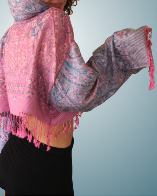Rose Quartz Cropped Pashmina Hoodie