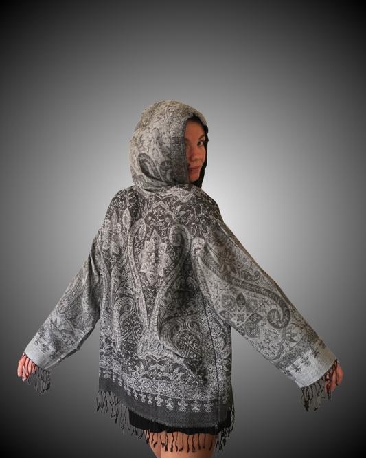 Yin Yang Full Size Pashmina Hoodie