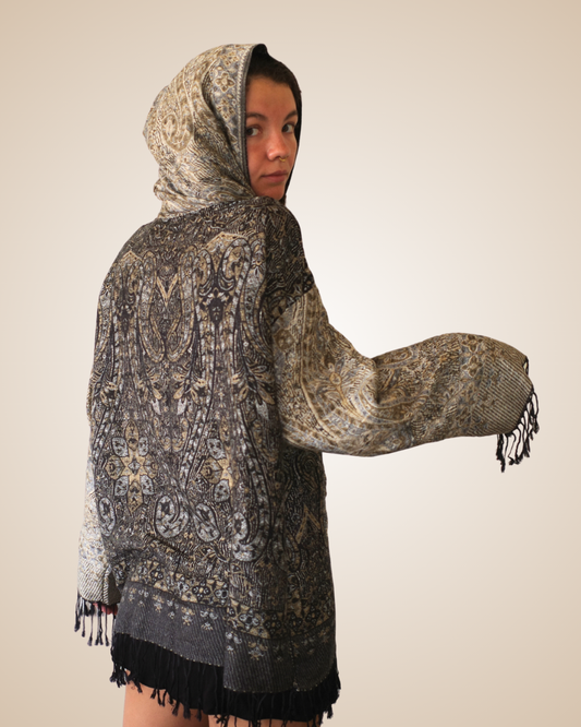 Solstice Gold Full Size Pashmina Hoodie