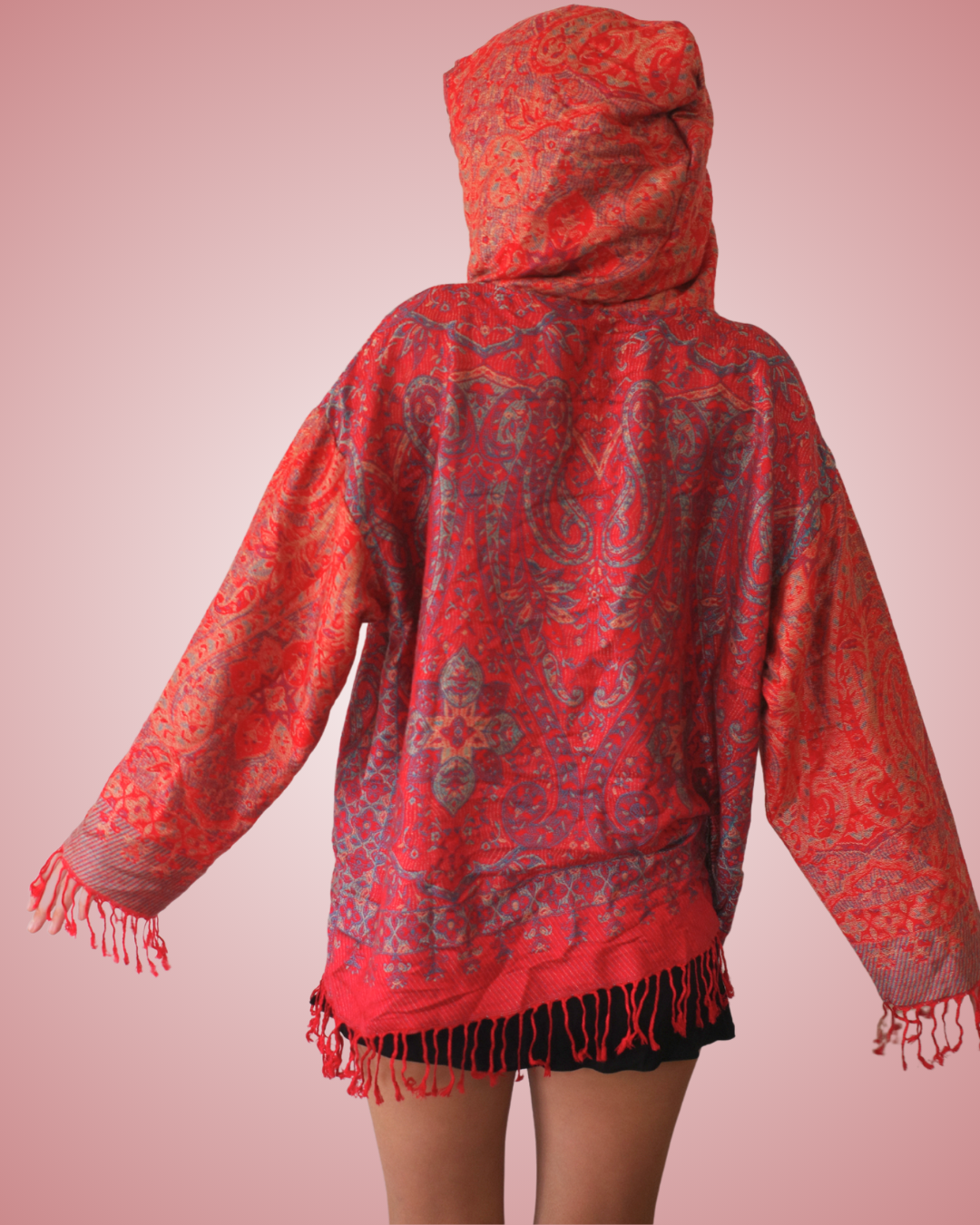 Flame Full Size Pashmina Hoodie