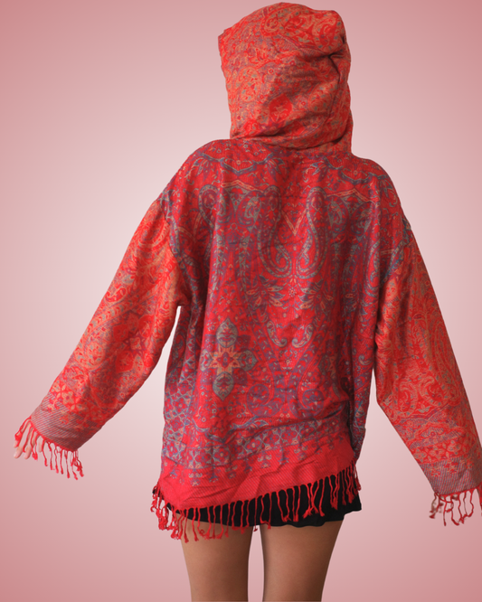 Flame Full Size Pashmina Hoodie
