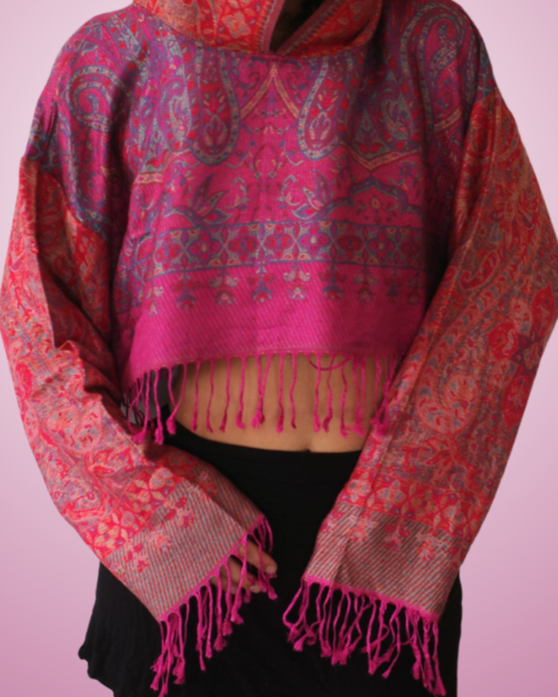 Vibrance Cropped Pashmina Hoodie
