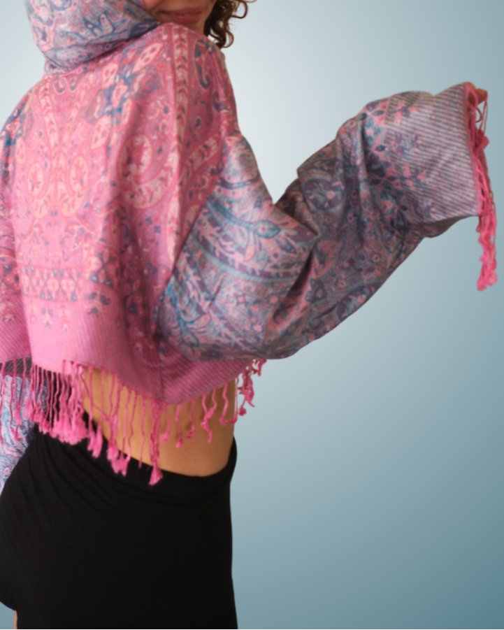 Rose Quartz Cropped Pashmina Hoodie