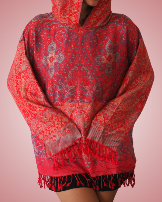 Flame Full Size Pashmina Hoodie