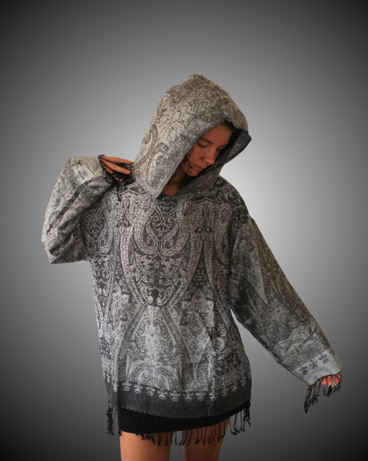 Yin Yang Full Size Pashmina Hoodie