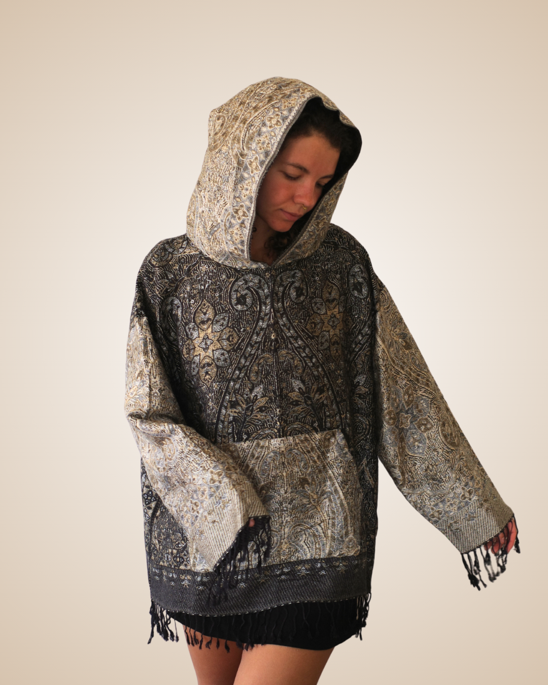 Solstice Gold Full Size Pashmina Hoodie